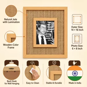 Bill Gates Laminated Jute Wall Photo Frame, 14 X 16 Inch (F174129) Bill Gates Laminated Jute Wall Photo Frame, 14 X 16 Inch (F174129)