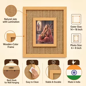 Mirabai Laminated Jute Wall Photo Frame, 14 X 16 Inch (F174141) Mirabai Laminated Jute Wall Photo Frame, 14 X 16 Inch (F174141)