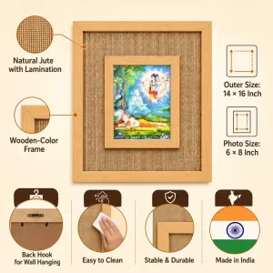 Dattaguru Laminated Jute Wall Photo Frame, 14 X 16 Inch (F174145)