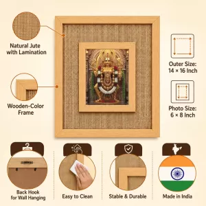 Maa Kaali Laminated Jute Wall Photo Frame, 14 X 16 Inch (F174151) Maa Kaali Laminated Jute Wall Photo Frame, 14 X 16 Inch (F174151)