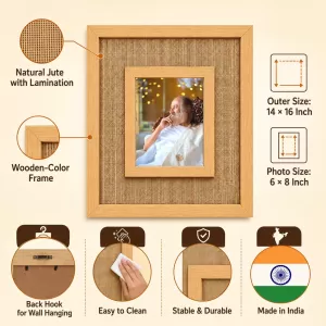 Sri Sri Ravi Shankar Laminated Jute Wall Photo Frame, 14 X 16 Inch (F174158)