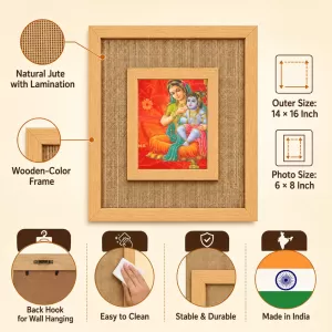 Yashoda Krishna Laminated Jute Wall Photo Frame, 14 X 16 Inch (F174203) Yashoda Krishna Laminated Jute Wall Photo Frame, 14 X 16 Inch (F174203)
