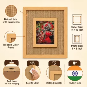 Lord Krishna Laminated Jute Wall Photo Frame, 14 X 16 Inch (F174214) Lord Krishna Laminated Jute Wall Photo Frame, 14 X 16 Inch (F174214)
