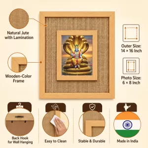 Lord Vishnu Laminated Jute Wall Photo Frame, 14 X 16 Inch (F174245) Lord Vishnu Laminated Jute Wall Photo Frame, 14 X 16 Inch (F174245)