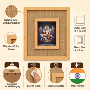 Lord Shani Dev Laminated Jute Wall Photo Frame, 14 X 16 Inch (F174259) Lord Shani Dev Laminated Jute Wall Photo Frame, 14 X 16 Inch (F174259)