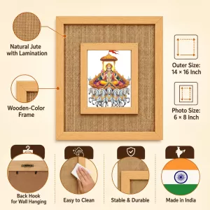 Surya Dev Laminated Jute Wall Photo Frame, 14 X 16 Inch (F174260)