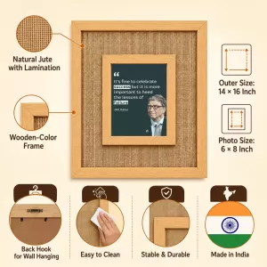 Bill Gates Laminated Jute Wall Photo Frame, 14 X 16 Inch (F174266) Bill Gates Laminated Jute Wall Photo Frame, 14 X 16 Inch (F174266)