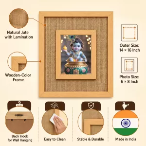 Bal Krishna Laminated Jute Wall Photo Frame, 14 X 16 Inch (F174277) Bal Krishna Laminated Jute Wall Photo Frame, 14 X 16 Inch (F174277)