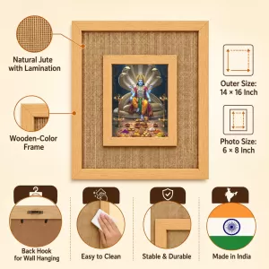 Lord Vishnu Laminated Jute Wall Photo Frame, 14 X 16 Inch (F174291) Lord Vishnu Laminated Jute Wall Photo Frame, 14 X 16 Inch (F174291)