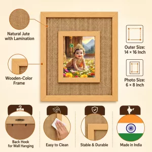 Lord Krishna Laminated Jute Wall Photo Frame, 14 X 16 Inch (F174316) Lord Krishna Laminated Jute Wall Photo Frame, 14 X 16 Inch (F174316)