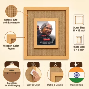 A. P. J. Abdul Kalam Laminated Jute Wall Photo Frame, 14 X 16 Inch (F174323)