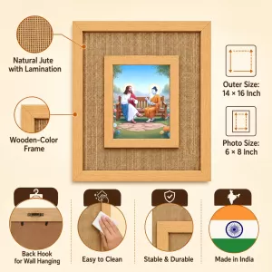 Jesus Christ And Buddha Laminated Jute Wall Photo Frame, 14 X 16 Inch (F174325) Jesus Christ And Buddha Laminated Jute Wall Photo Frame, 14 X 16 Inch (F174325)