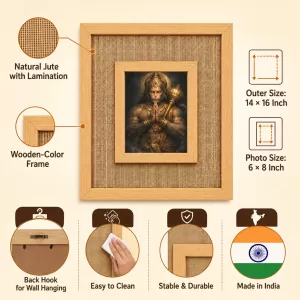 Hanuman Laminated Jute Wall Photo Frame, 14 X 16 Inch (F174328)