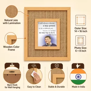 Bill Gates Laminated Jute Wall Photo Frame, 14 X 16 Inch (F174357) Bill Gates Laminated Jute Wall Photo Frame, 14 X 16 Inch (F174357)