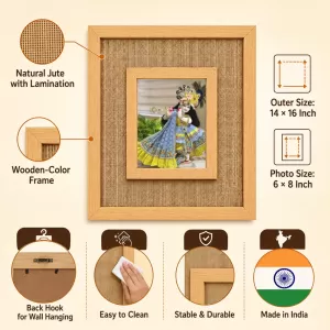 Lord Krishna Laminated Jute Wall Photo Frame, 14 X 16 Inch (F174370) Lord Krishna Laminated Jute Wall Photo Frame, 14 X 16 Inch (F174370)