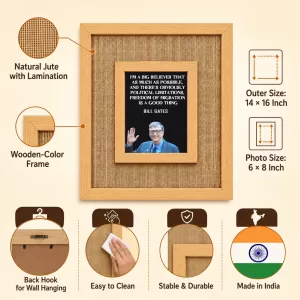 Bill Gates Laminated Jute Wall Photo Frame, 14 X 16 Inch (F174404) Bill Gates Laminated Jute Wall Photo Frame, 14 X 16 Inch (F174404)