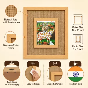 Kamadhenu Laminated Jute Wall Photo Frame, 14 X 16 Inch (F174410) Kamadhenu Laminated Jute Wall Photo Frame, 14 X 16 Inch (F174410)