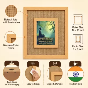 Buddha Laminated Jute Wall Photo Frame, 14 X 16 Inch (F174421) Buddha Laminated Jute Wall Photo Frame, 14 X 16 Inch (F174421)