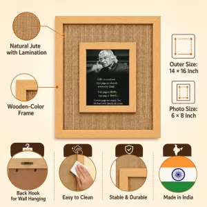 A. P. J. Abdul Kalam Laminated Jute Wall Photo Frame, 14 X 16 Inch (F174423) A. P. J. Abdul Kalam Laminated Jute Wall Photo Frame, 14 X 16 Inch (F174423)