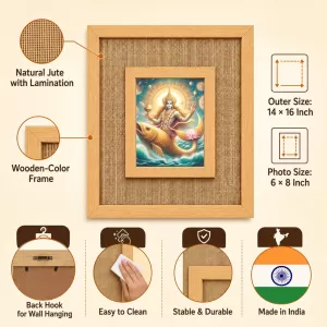 Maa Ganga Laminated Jute Wall Photo Frame, 14 X 16 Inch (F174430) Maa Ganga Laminated Jute Wall Photo Frame, 14 X 16 Inch (F174430)