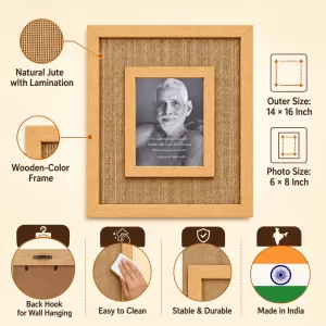 Ramana Maharshi Laminated Jute Wall Photo Frame, 14 X 16 Inch (F174431) Ramana Maharshi Laminated Jute Wall Photo Frame, 14 X 16 Inch (F174431)