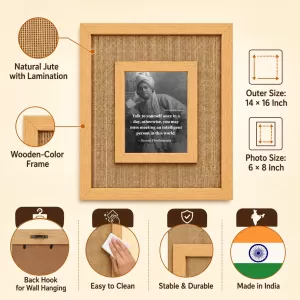 Swami Vivekananda Laminated Jute Wall Photo Frame, 14 X 16 Inch (F174471) Swami Vivekananda Laminated Jute Wall Photo Frame, 14 X 16 Inch (F174471)