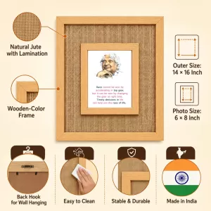 A P J Abdul Kalam Laminated Jute Wall Photo Frame, 14 X 16 Inch (F174473) A P J Abdul Kalam Laminated Jute Wall Photo Frame, 14 X 16 Inch (F174473)