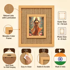 Maa Ganga Laminated Jute Wall Photo Frame, 14 X 16 Inch (F174476) Maa Ganga Laminated Jute Wall Photo Frame, 14 X 16 Inch (F174476)
