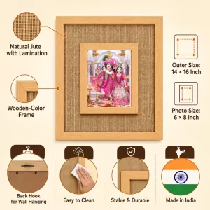 Radha Krishna Laminated Jute Wall Photo Frame, 14 X 16 Inch (F174493) Radha Krishna Laminated Jute Wall Photo Frame, 14 X 16 Inch (F174493)
