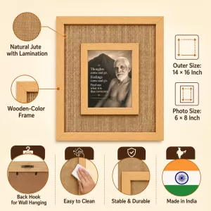 Ramana Maharshi Laminated Jute Wall Photo Frame, 14 X 16 Inch (F174494) Ramana Maharshi Laminated Jute Wall Photo Frame, 14 X 16 Inch (F174494)