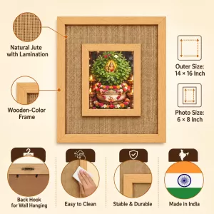 Tulsi Laminated Jute Wall Photo Frame, 14 X 16 Inch (F174501) Tulsi Laminated Jute Wall Photo Frame, 14 X 16 Inch (F174501)