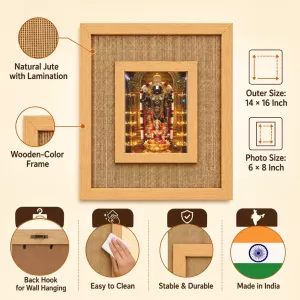 God Venkatswar  Laminated Jute Wall Photo Frame, 14 X 16 Inch (F174530)