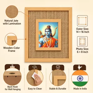 Lord Rama Laminated Jute Wall Photo Frame, 14 X 16 Inch (F174590) Lord Rama Laminated Jute Wall Photo Frame, 14 X 16 Inch (F174590)