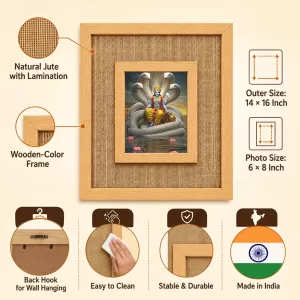 Lord Vishnu Laminated Jute Wall Photo Frame, 14 X 16 Inch (F174635) Lord Vishnu Laminated Jute Wall Photo Frame, 14 X 16 Inch (F174635)