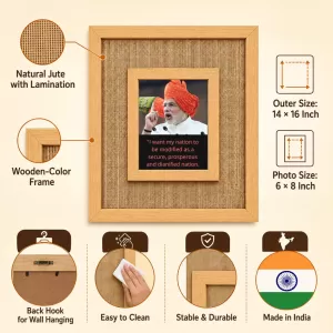 Narendra Modi Laminated Jute Wall Photo Frame, 14 X 16 Inch (F174657) Narendra Modi Laminated Jute Wall Photo Frame, 14 X 16 Inch (F174657)