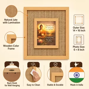 Buddha Laminated Jute Wall Photo Frame, 14 X 16 Inch (F174659) Buddha Laminated Jute Wall Photo Frame, 14 X 16 Inch (F174659)