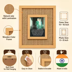 Osho Laminated Jute Wall Photo Frame, 14 X 16 Inch (F174663)
