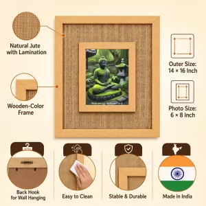 Buddha Laminated Jute Wall Photo Frame, 14 X 16 Inch (F174694) Buddha Laminated Jute Wall Photo Frame, 14 X 16 Inch (F174694)