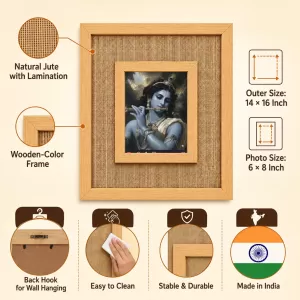 Lord Krishna Laminated Jute Wall Photo Frame, 14 X 16 Inch (F174708) Lord Krishna Laminated Jute Wall Photo Frame, 14 X 16 Inch (F174708)