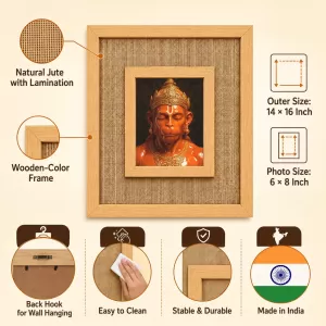 Hanuman Laminated Jute Wall Photo Frame, 14 X 16 Inch (F174713) Hanuman Laminated Jute Wall Photo Frame, 14 X 16 Inch (F174713)