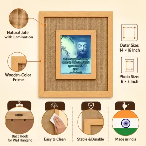 Buddha Laminated Jute Wall Photo Frame, 14 X 16 Inch (F174722) Buddha Laminated Jute Wall Photo Frame, 14 X 16 Inch (F174722)