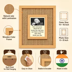 A P J Abdul Kalam Laminated Jute Wall Photo Frame, 14 X 16 Inch (F174733) A P J Abdul Kalam Laminated Jute Wall Photo Frame, 14 X 16 Inch (F174733)