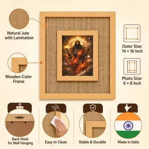 Maa Kaali Laminated Jute Wall Photo Frame, 14 X 16 Inch (F174751) Maa Kaali Laminated Jute Wall Photo Frame, 14 X 16 Inch (F174751)