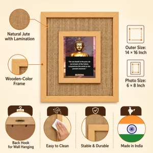 Buddha Laminated Jute Wall Photo Frame, 14 X 16 Inch (F174752) Buddha Laminated Jute Wall Photo Frame, 14 X 16 Inch (F174752)