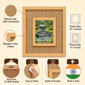 Buddha Laminated Jute Wall Photo Frame, 14 X 16 Inch (F174755) Buddha Laminated Jute Wall Photo Frame, 14 X 16 Inch (F174755)