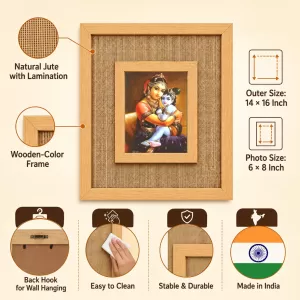 Yashoda Krishna Laminated Jute Wall Photo Frame, 14 X 16 Inch (F174800) Yashoda Krishna Laminated Jute Wall Photo Frame, 14 X 16 Inch (F174800)