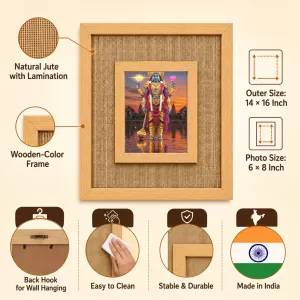 Lord Vishnu Laminated Jute Wall Photo Frame, 14 X 16 Inch (F174802) Lord Vishnu Laminated Jute Wall Photo Frame, 14 X 16 Inch (F174802)