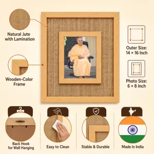 Radhanath Swami Laminated Jute Wall Photo Frame, 14 X 16 Inch (F174805) Radhanath Swami Laminated Jute Wall Photo Frame, 14 X 16 Inch (F174805)