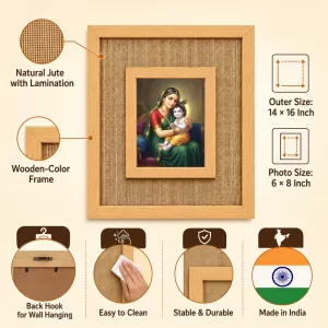 Yashoda Krishna Laminated Jute Wall Photo Frame, 14 X 16 Inch (F174813) Yashoda Krishna Laminated Jute Wall Photo Frame, 14 X 16 Inch (F174813)