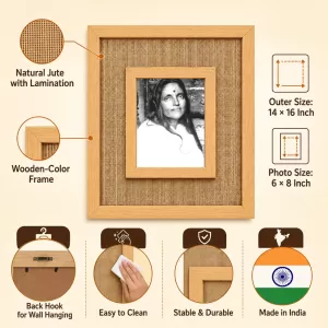 Maa Ananadamoyi Laminated Jute Wall Photo Frame, 14 X 16 Inch (F174816) Maa Ananadamoyi Laminated Jute Wall Photo Frame, 14 X 16 Inch (F174816)